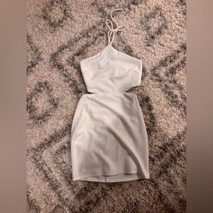 White dress with cutouts on side/back